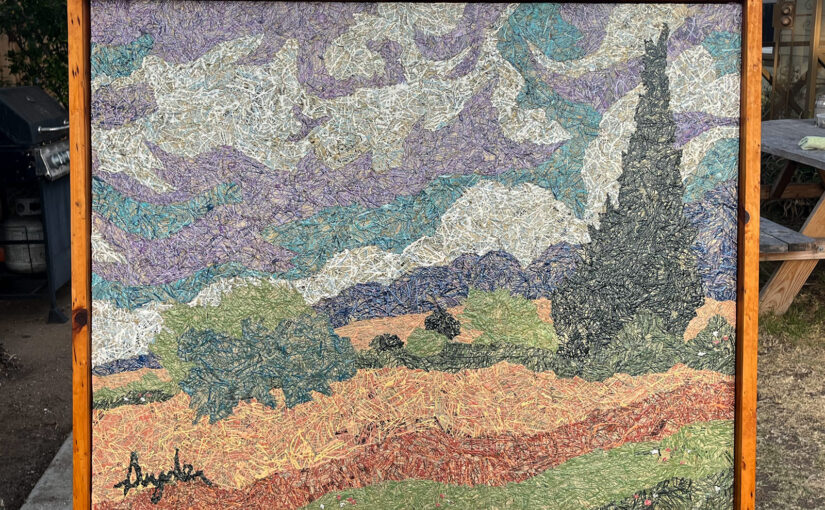 Van Gogh Reproduction Drip Collage